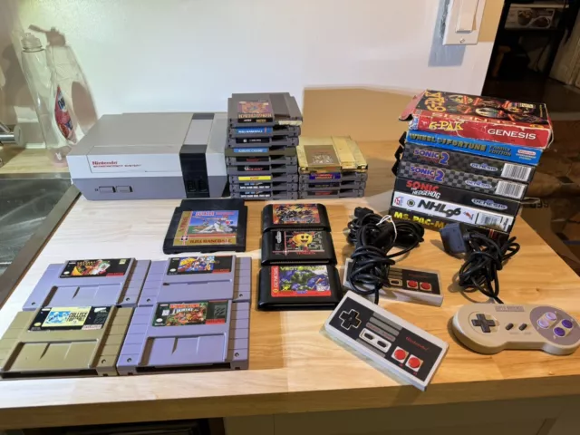 Nintendo NES Sega SNES Lot. Mario, Zelda, Double Dragon, Mega Man. Sold As Is