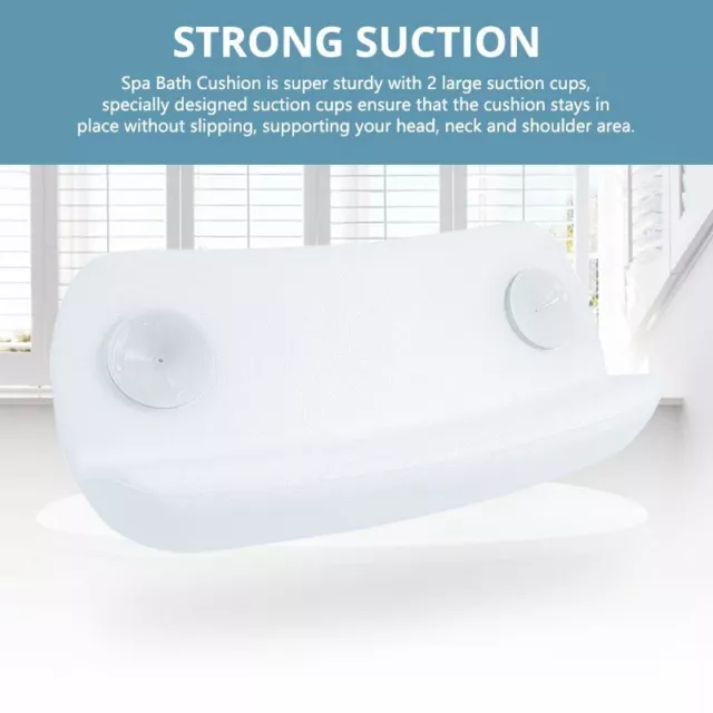 Bath Pillow Non-slip Bathtub Headrest Soft Waterproof SPA Bath with Suction Cups 2