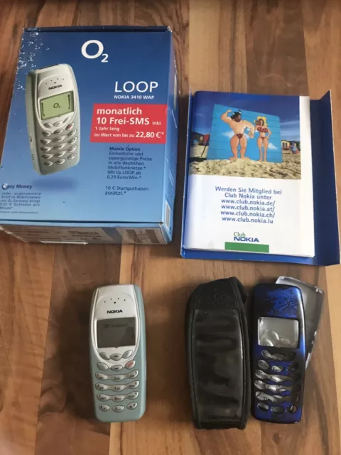 Nokia  3410 - Weiß/Blau Handy inkl. Netzteil