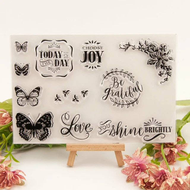 Butterfly Silicone Clear Stamp for Scrapbooking Embossing Card Making Craft DIY