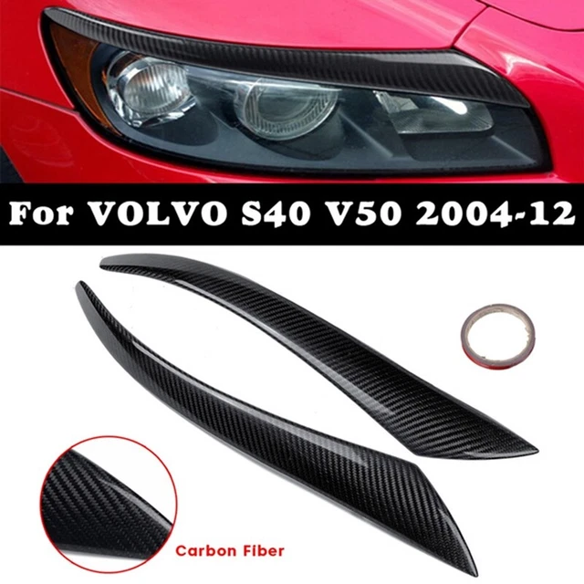 Per S40 V50 2004-2012 fibra di carbonio fari sopracciglia palpebre B4F1