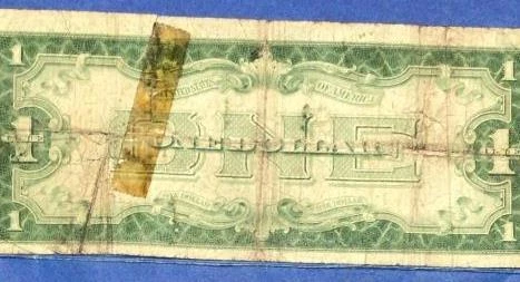 1928B $1 Blue "FUNNY BACK" SILVER Certificate! X4165! Rough! Old US Currency!