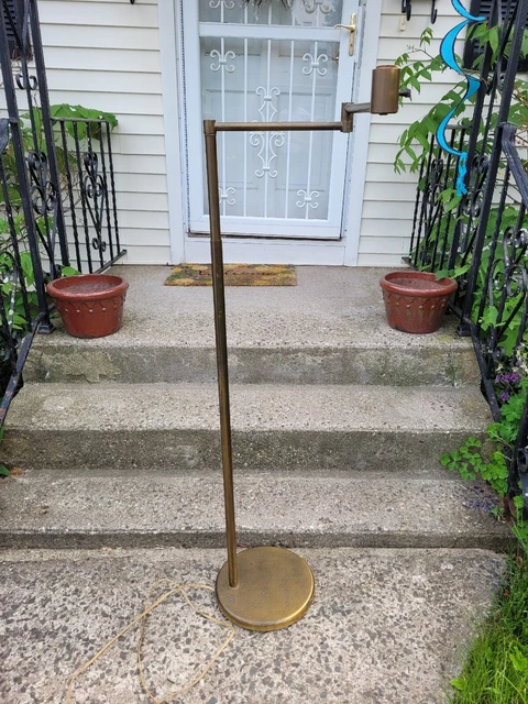 Vintage Brass Swing Arm Floor LAMP  MCM Walter von Nessen