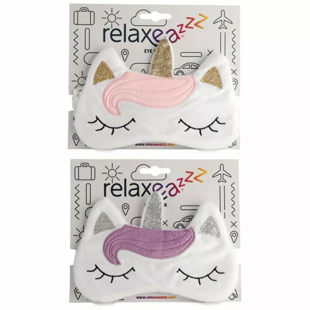 Schlafbrille Einhorn flauschig weich Schlafmaske Augenmaske - sortiert - NEU