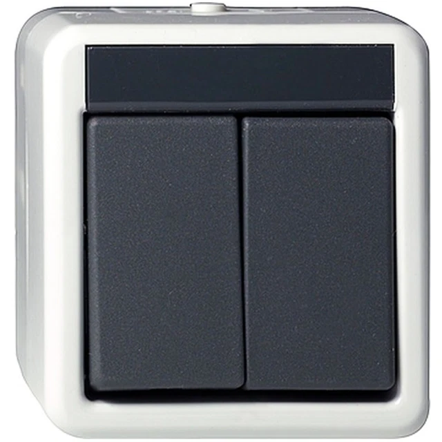 WECHSELSCHALTER GIRA WIPPSCHALTER Wipptaster Aufputz IP44 Grau 250V 2