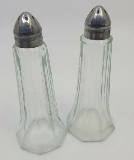 Salt and Pepper Shakers, Chrome Metal Top