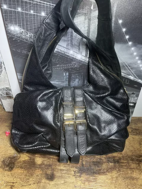 Beautiful Treesje Essex Black Leather Bag / Purse MSRP $495