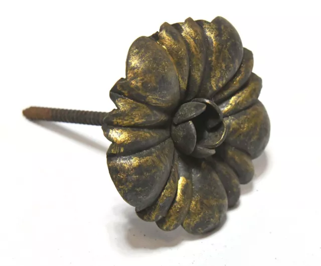 Single Vintage All Metal Flower Design Curtain Tie Back Metal Embellishment #8