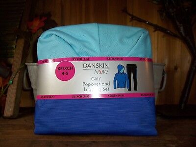 Danskin Girls 2 Piece Hoodie And Legging Set Size Xs 4-5 Color Blue Kids Clothes