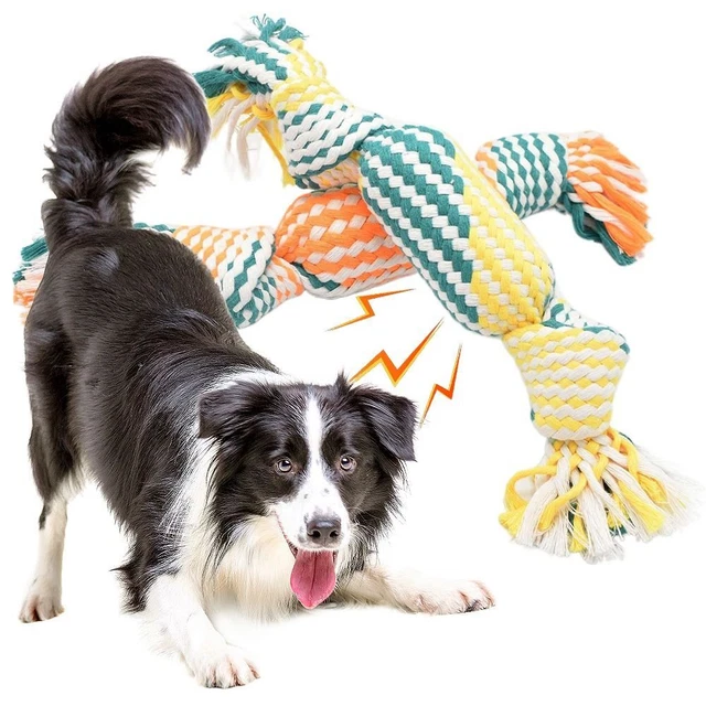 Peluche para perro cuerda grande nodo perros juguete algodón masticar cuerda