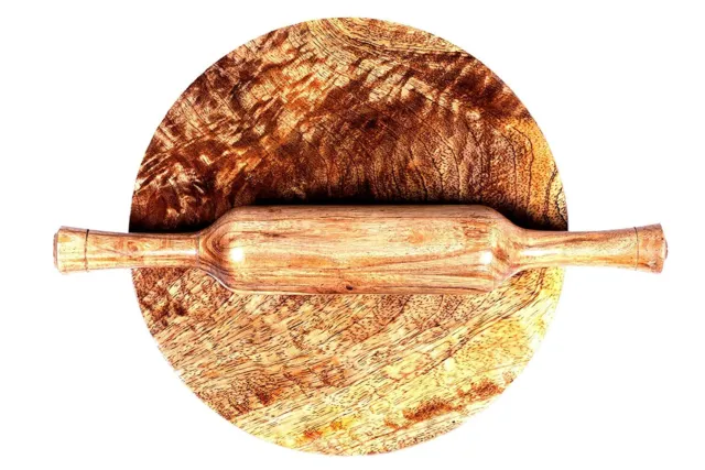 Wooden Chakla Belan Combo Set for Kitchen Wooden chakla 9 inch, 12 inch belan US