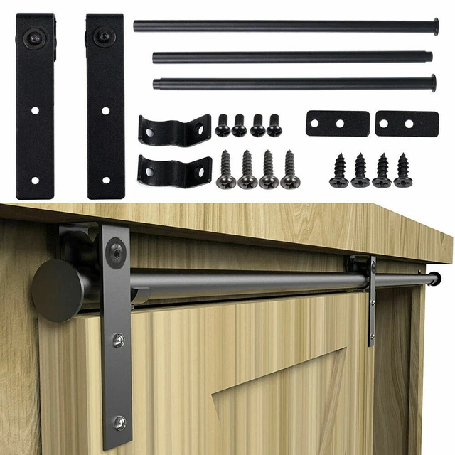Sliding Barn Door Hardware Kit 4/5/6ft Modern Steel Closet Hang Style Track Rail