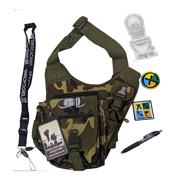 6 Pièces Geocahing Cadeau Noël Travelbug Sac en Bandoulière Autocollants Auto