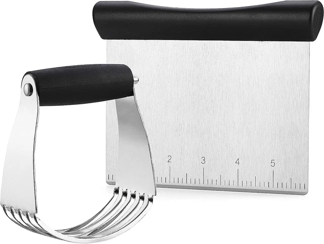 Licuadora de masa y cortadora de pastelería Spring Chef, tuerca de acero inoxidable, negra