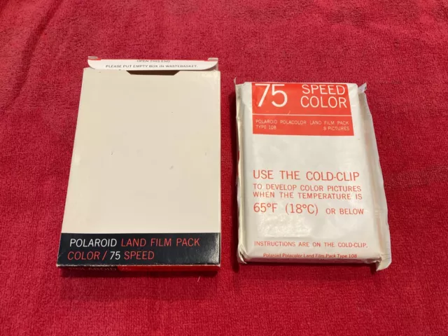 Vintage Polaroid Land Film Pack Color 75 Speed/Type 108