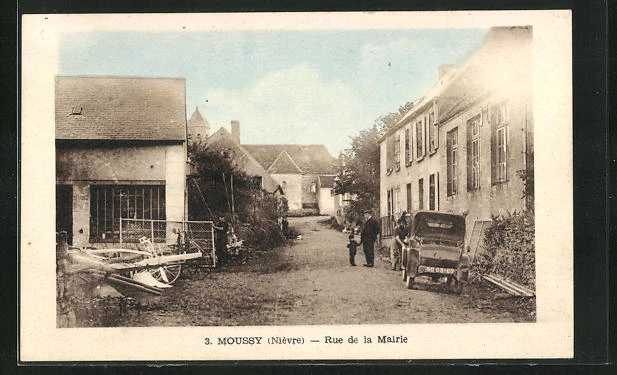 CPA Moussy, Rue de la Mairie 1949