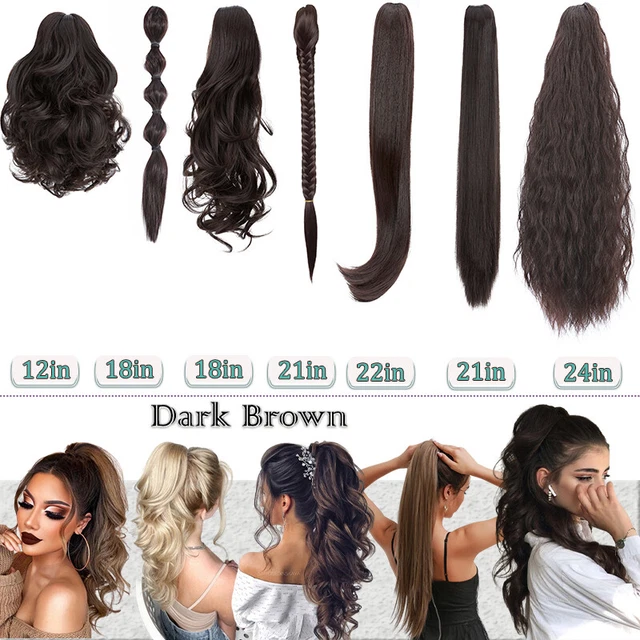 100% Real Pony Tail Long Thick Claw Ponytail Clip Hair Extensions As Human Lady