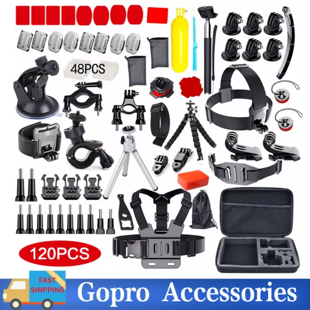 120 PCS Camera GoPro Accessories Hero 8 7 6 5 4 Black HD Action Camera Sport Kit