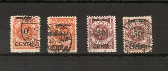 H15752  Memel aus Mi. Nr. 169 - 173  gestempelt geprüft BPP