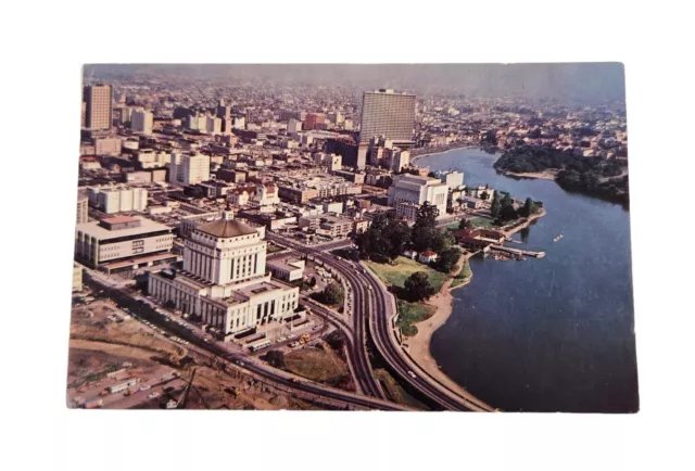 POSTCARD Oakland California CA Aerial View City Buildings 1960s