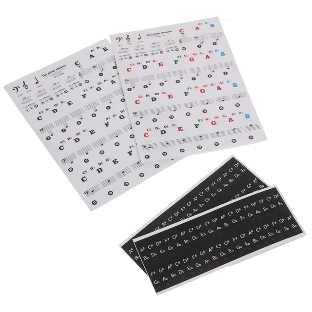2 stücke Dauerhafte Klavieraufkleber Abnehmbare Tastaturaufkleber für