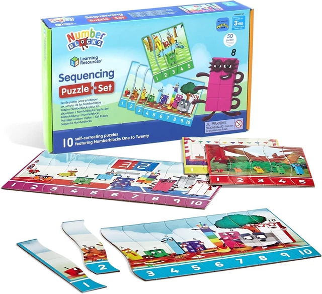 LEARNING RESOURCES NUMBERBLOCKS Sequencing Puzzle Set Counting Aid for ...