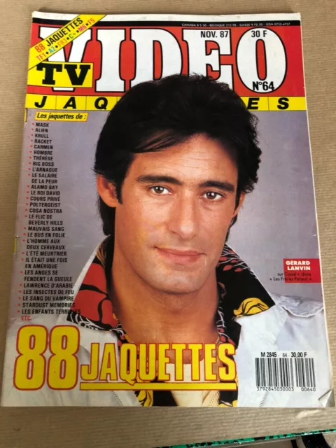 Magazine TV VIDEO JAQUETTES novembre 1987 Gérard LANVIN n°64 télévision
