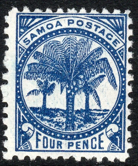 Samoa 1895 Blau 4d Perf 11 Postfrisch SG61