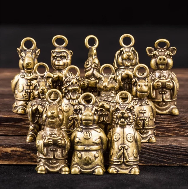 Scultura segno zodiacale rame artigianale durevole ottone animale tradizionale