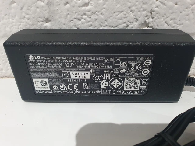 Alimentatore Universale YTYS 19V 2.1A Per Monitor LG 22MT44D-PZ E Altri – Nuovo E Pronto All'uso!