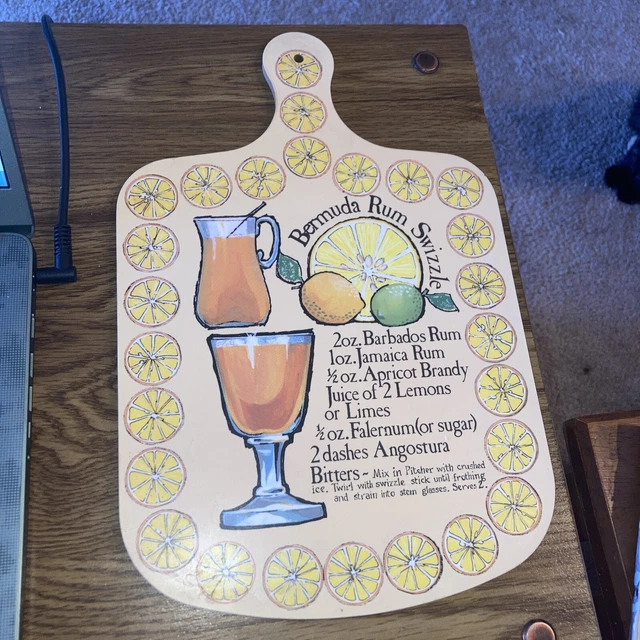 Taunton Vale Home Décor Cutting Board Bermuda Rum Swizzle Recipe Made in England