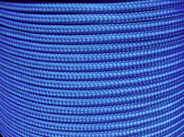 10mm x 50m Polyester Rope Double Braid Blue Marine Yacht Sailing Mooring Boat