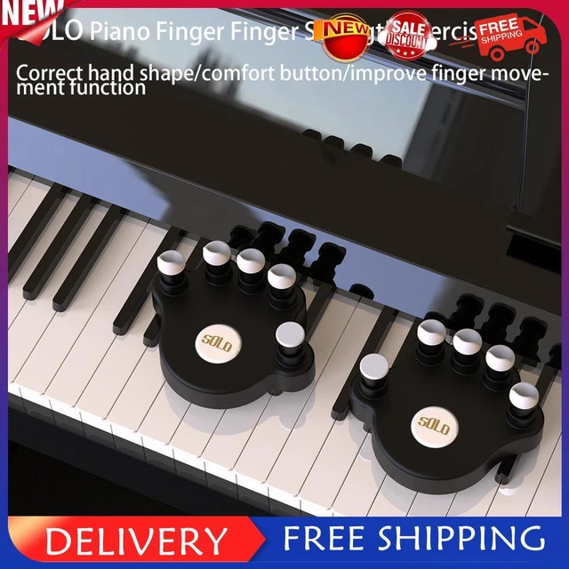 1 Pair Piano Finger Trainers Hand Strength Exerciser for Beginner (Black)