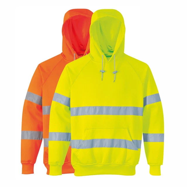 Sweat-Shirt De Sécurité Hi Viz Homme - Haute Visibilité, EN 471 Classe 3, Polycoton - Jaune/Orange