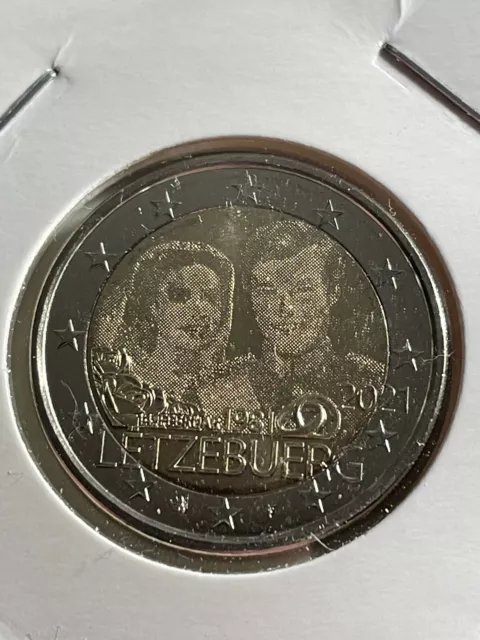 2 Euro Luxembourg 2021 40 Ans Mariage Prince Henri Version Hologramme Neuve