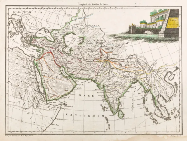 1812, Ancient Map Ancient Asia, Malta-Brown Lapie & Poirson. Antique Map Asia