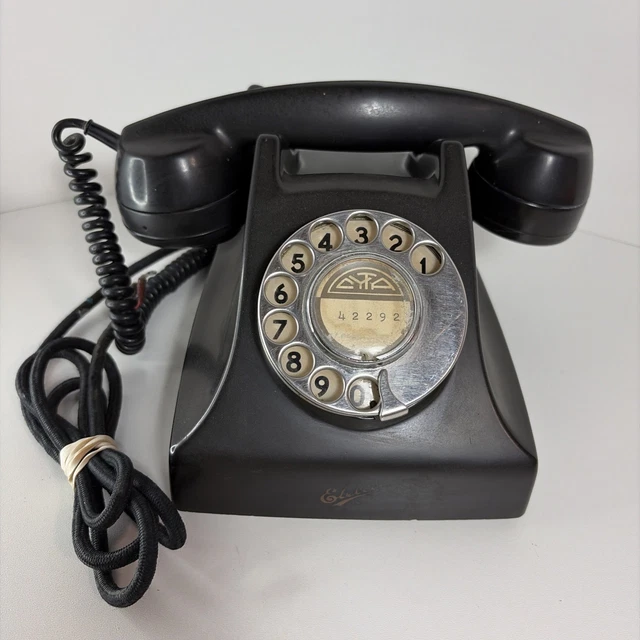 VINTAGE ERICSSON N1014 Black Bakelite Rotary Telephone GPO Style Elesco ...