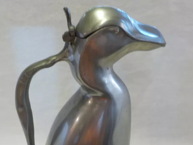 Jugendstil Pewterware Kayserzinn 4433 Auk Penguin Decanter 1903 Hugo Leven Desig 2