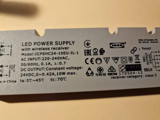 ALIMENTATION pour LUMINAIRE IKEA ICPSHC24-10EU-1L-1