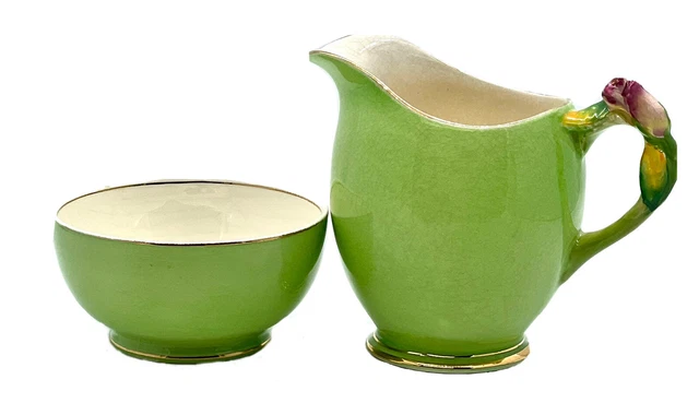 Royal Winton -Grimwades "Rose Bud" Sugar Bowl & Creamer - Made in England c.1930