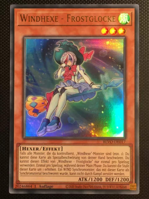 YUGIOH!! Windhexe - Frostglocke BLVO-DE017! Ultra Rare! Near Mint! 1. Auflage!