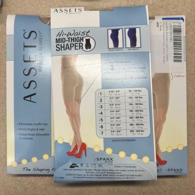3 PACK ASSETS by Sara Blakely Spanx Brand Hi-Waist Mid-Thigh Shaper ...