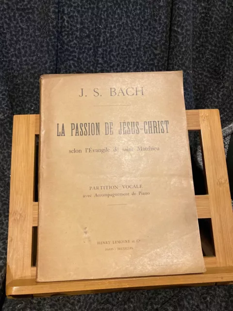 Bach Passion Saint-Matthieu partition chant piano française Gevaert ed. Lemoine