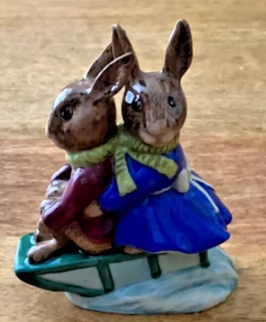 Royal Doulton Billie And Buntie Bunnykins Db4 Sleigh Ride Golden Jubilee 1984