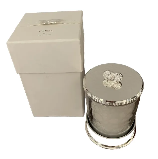 Vera Wang Infinity LOVE Covered Candle on Silverplate Base By Edgewood 5.25” NEW