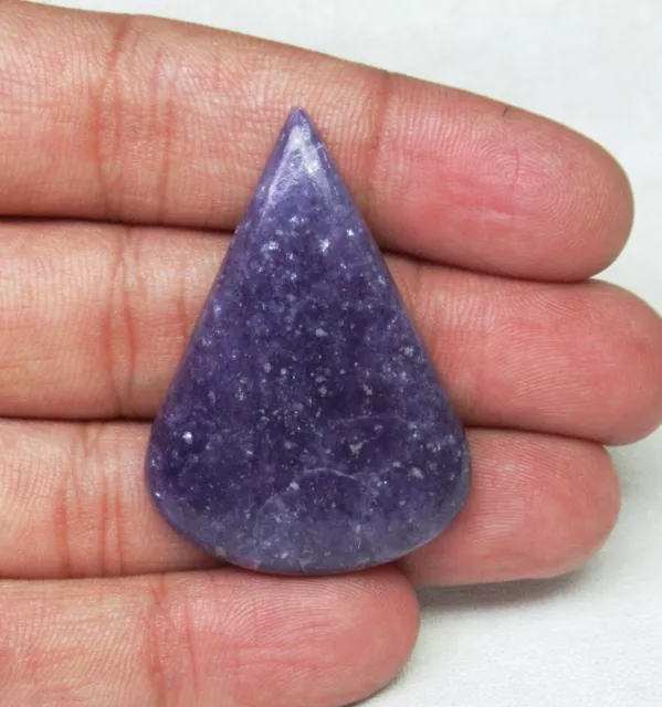 Natural Lepidolite Cabochon Pear Shape 59.85 Ct Loose Flat Back Gemstone H 2501