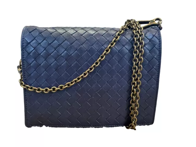 Bottega Veneta Intrecciato Woven Nappa Leather Wallet On Chain Crossbody Bag