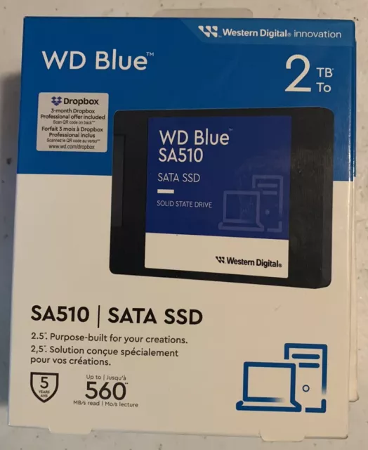 Nueva unidad interna de estado sólido Western Digital WD azul 1 TB 2 TB SSD 2,5" SATA III