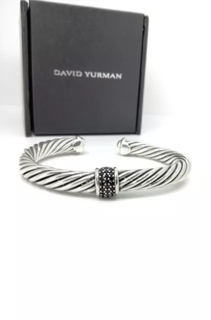 DAVID YURMAN STERLING Silver 7mm Cable Classic With Diamond Single ...