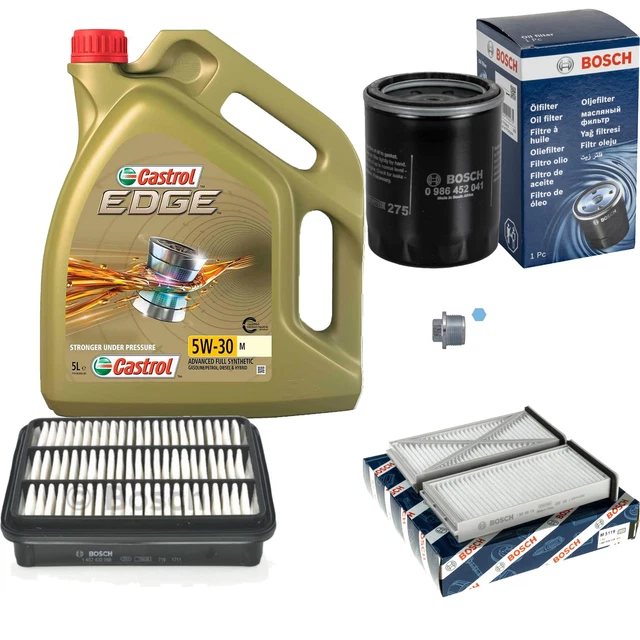 BOSCH INSPECTION SET 5 L castrol edge 5W-30 M pour Mitsubishi Parejo ...